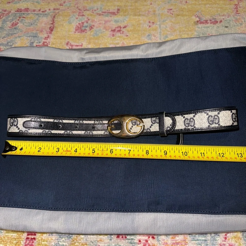Gucci Vintage RARE Gold Dark Navy Women’s Belt